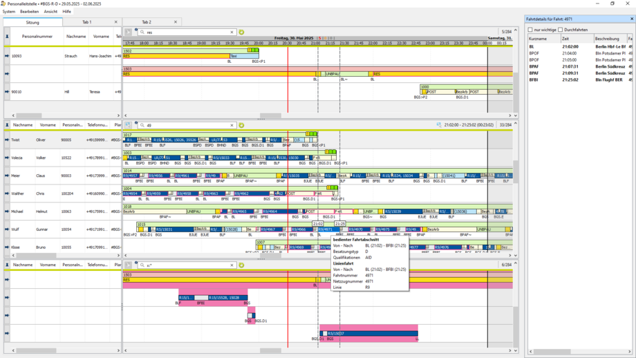 Dienststeuerung in der Personalleitstelle