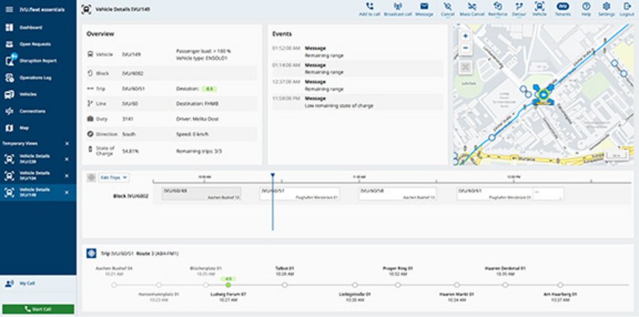 Web-based control centre for transport operators